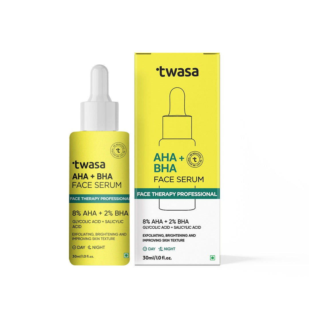 Twasa 8% AHA + 2% BHA Exfoliating Face Serum AHAs (Glycolic Acid) & BHAs (Salicylic Acid) Serum | Exfoliating serum | Serum for Reduces Fine Line and Wrinkles, Reduces Pigmentation | 30ml