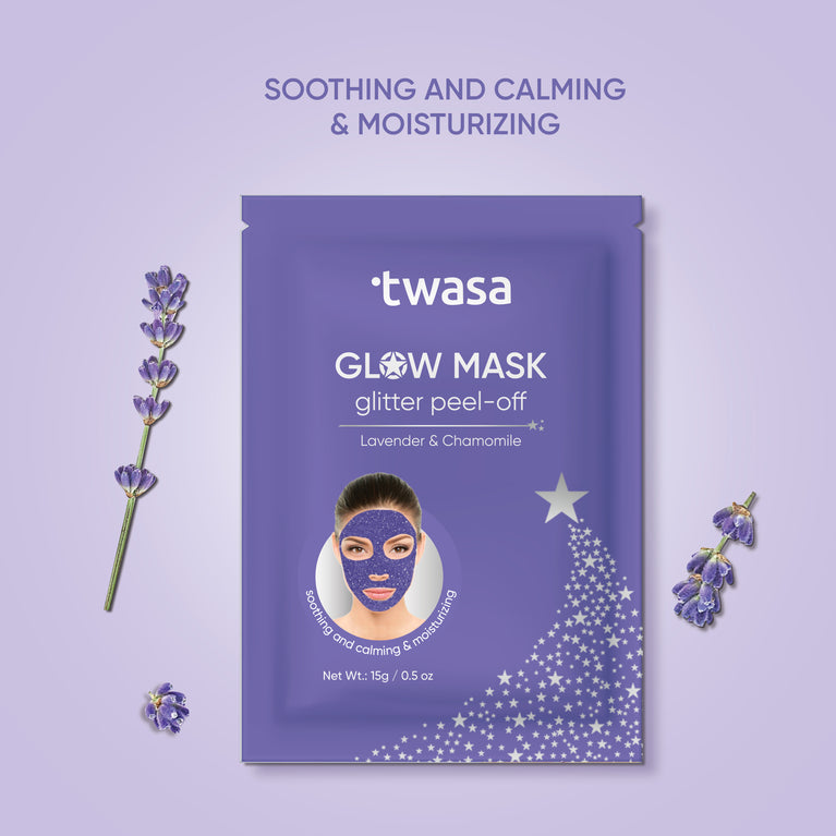 Glow Mask - Lavender Chamomile Glitter Peel Off Mask for Glowing Skin