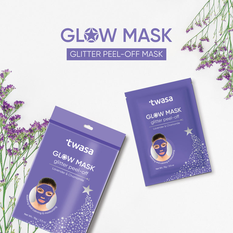 Glow Mask - Lavender Chamomile Glitter Peel Off Mask for Glowing Skin