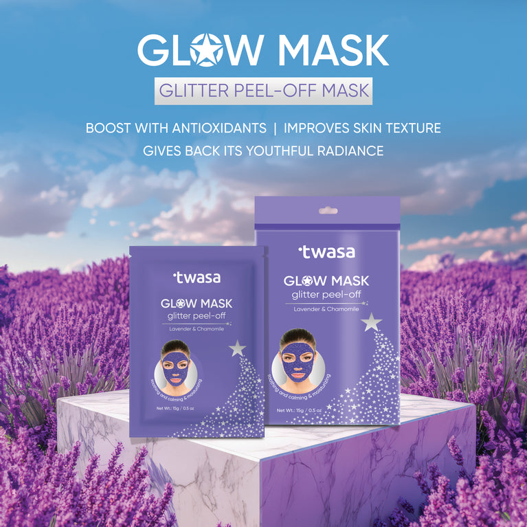 Glow Mask - Lavender Chamomile Glitter Peel Off Mask for Glowing Skin