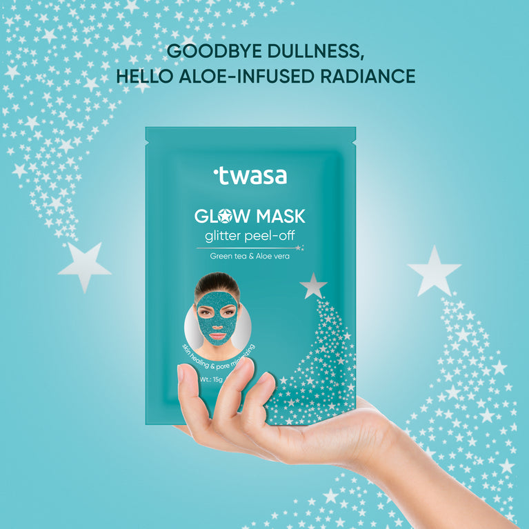 Glow Mask - Peel off Glitter Mask With Green Tea and Aloe Vera