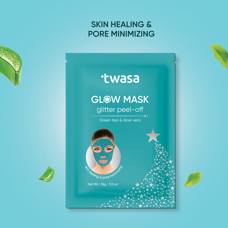 Glow Mask - Peel off Glitter Mask With Green Tea and Aloe Vera