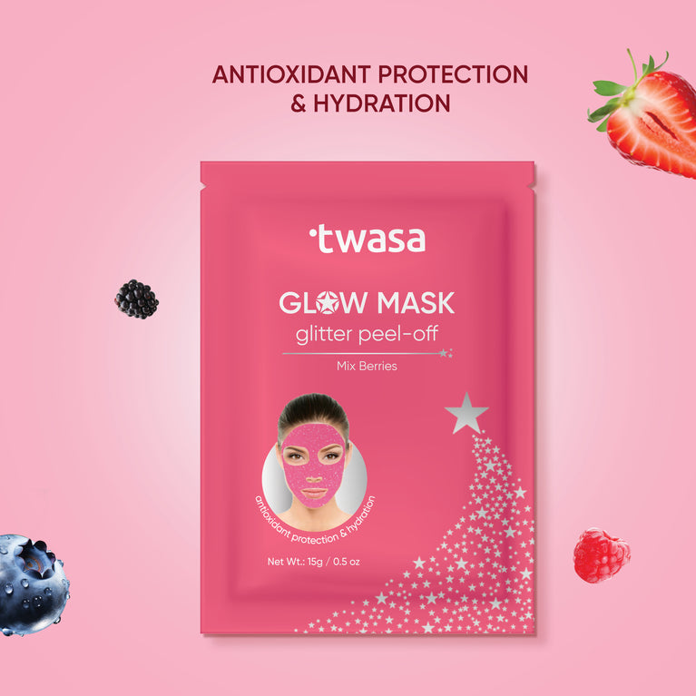 Glow Mask - Mix Berries Pink Glitter Peel Off