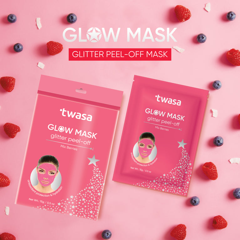 Glow Mask - Mix Berries Pink Glitter Peel Off