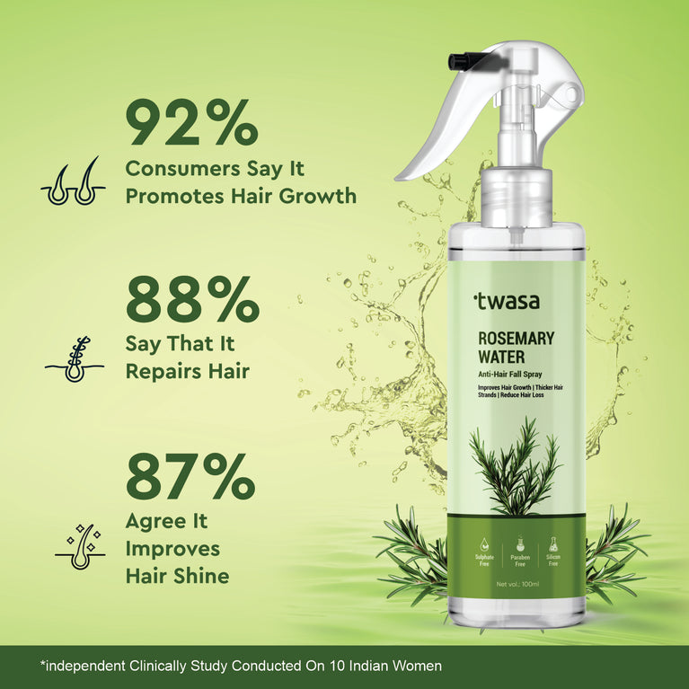 Rosemary Hair Water for Growth & Thickness – Natural Spray for Healthy Hair, Hair Loss, and Dandruff