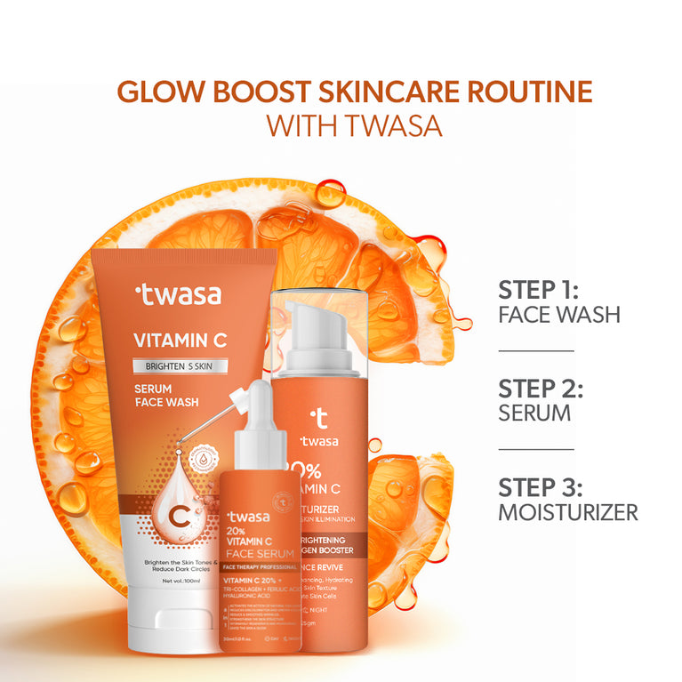 Vitamin C Face Wash for Glowing Skin and Brightening - Natural Vitamin C Facial Cleanser for Acne, Oily, and Dry Skin