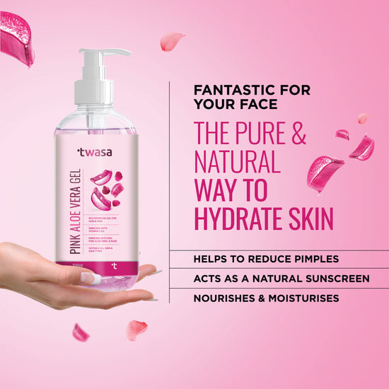 Hydrating pink aloe vera gel moisturizer