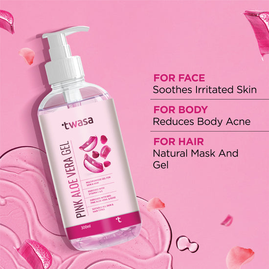 Organic pink aloe vera gel for acne-prone skin