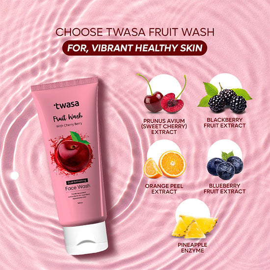 Twasa Cherry Berry Face Wash: Natural Brightening & Glow