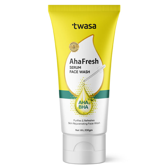 AHA Fresh Face Wash – AHA & BHA Exfoliating Gentle Facial Cleanser for Smooth, Glowing Skin and Acne Control