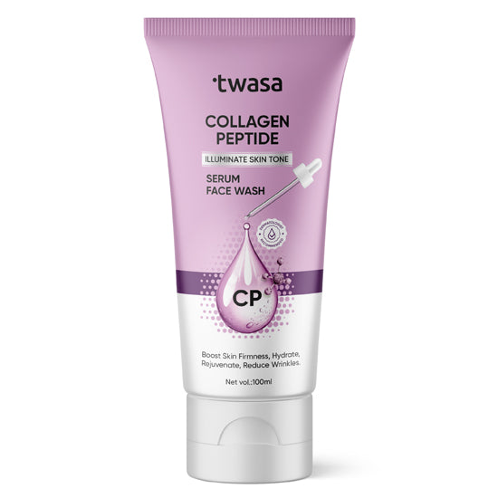 Collagen Face Wash for Glowing Skin, Anti-Aging & Brightening - Peptide-Infused Facial Cleanser for Sensitive & Oily Skin